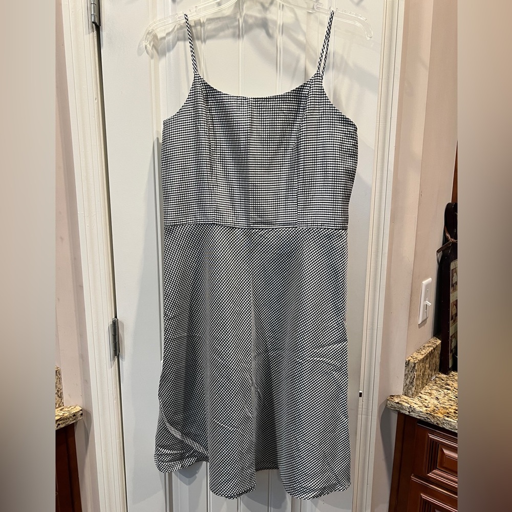 Sag Harbor Black and White Gingham Checkered Dress Sz 12
